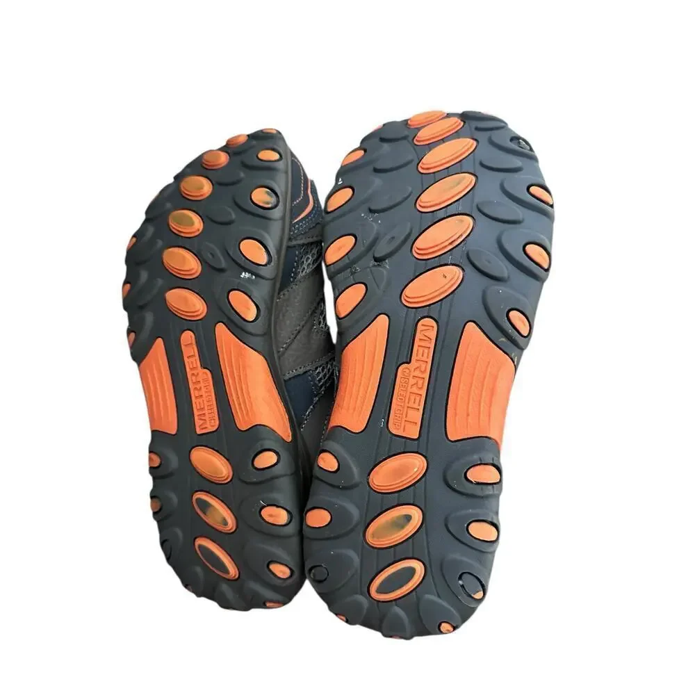 Merrell Big Kids Gray & Orange Trail Chaser Hiking Sneaker Shoe Size 5.5